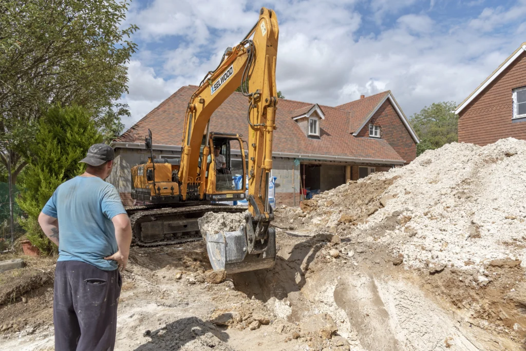 Septic system being repaired