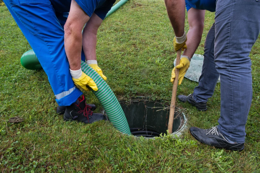 Septic tank being pumped